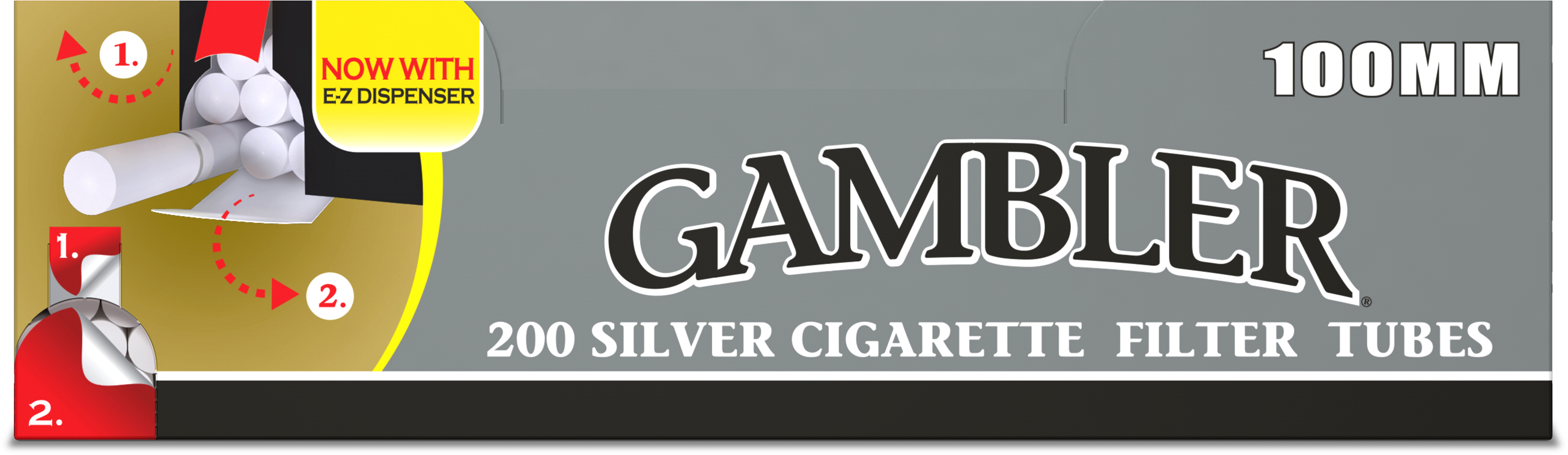 Gambler Silver 100mm Tube 5/200ct