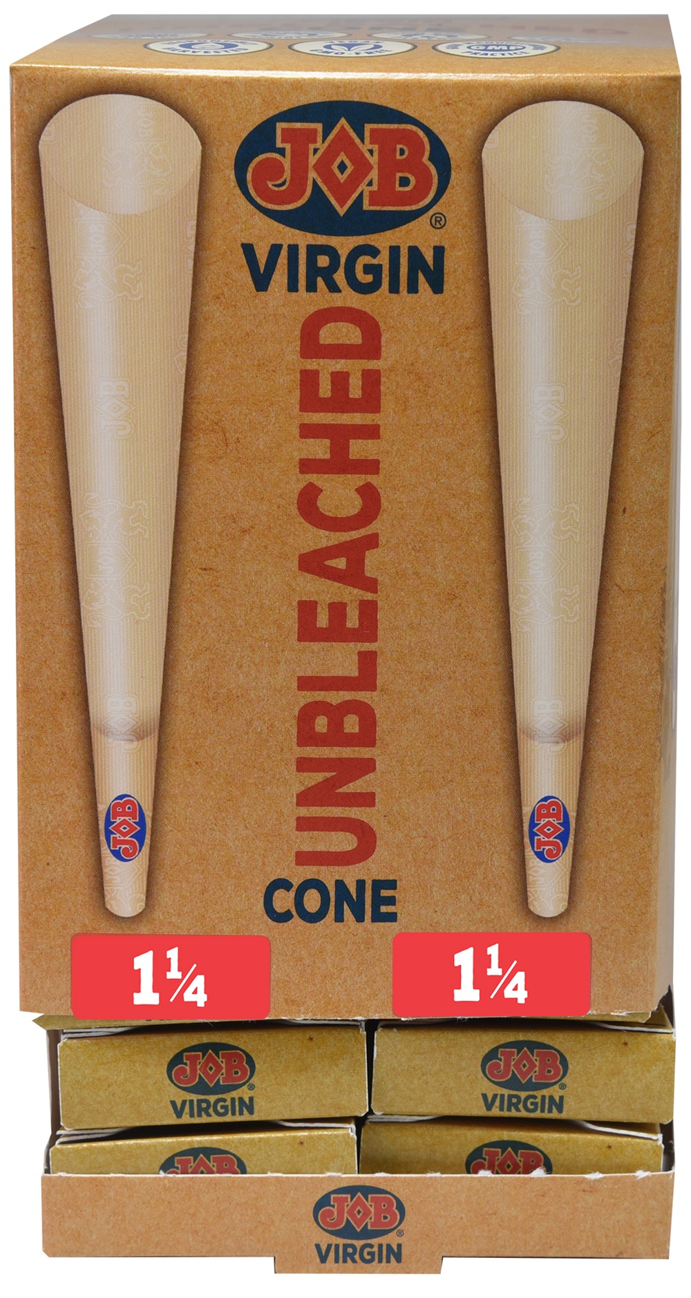 Job Unbleached Cone 1.25 24/6ct