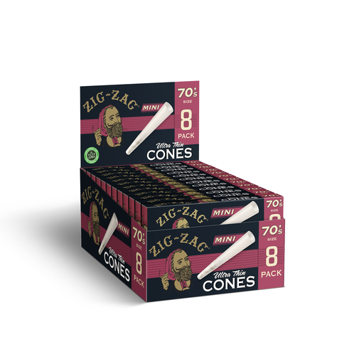 Zig Zag Ultra Thin Paper Cones 70mm 18/8ct