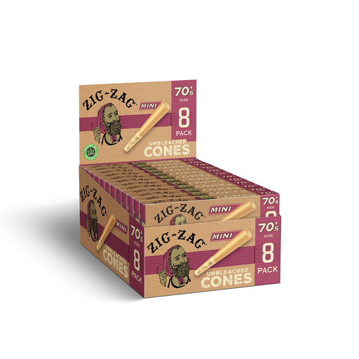 Zig Zag Unbleached Paper Cones 70mm 18/8ct