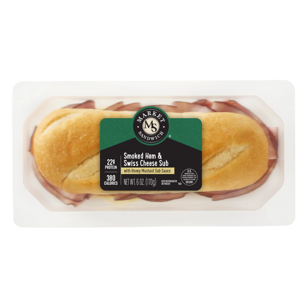 Market Sandwich Smoked Ham & Swiss Cheese Sub 6oz
